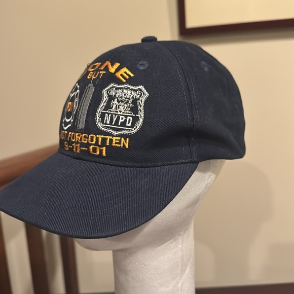 Navy Blue 9/11 Tribute gone but not forgotten 911 baseball cap embroidered NY - Picture 3 of 12